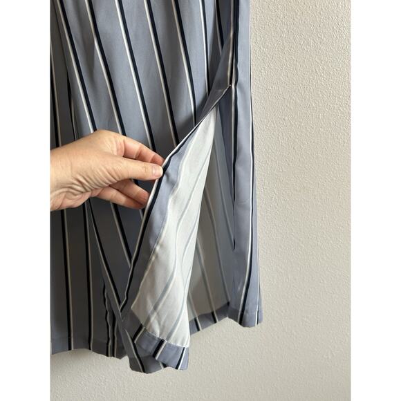 j.o.a. Split Leg Pants Capri Stripes Med Silk Feminine Office Siren Preppy Sexy - Picture 7 of 11